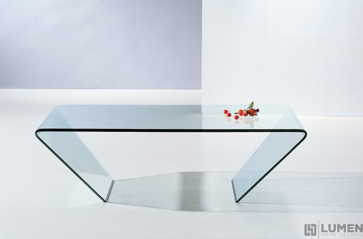 Bent Clear Glass Coffee Table