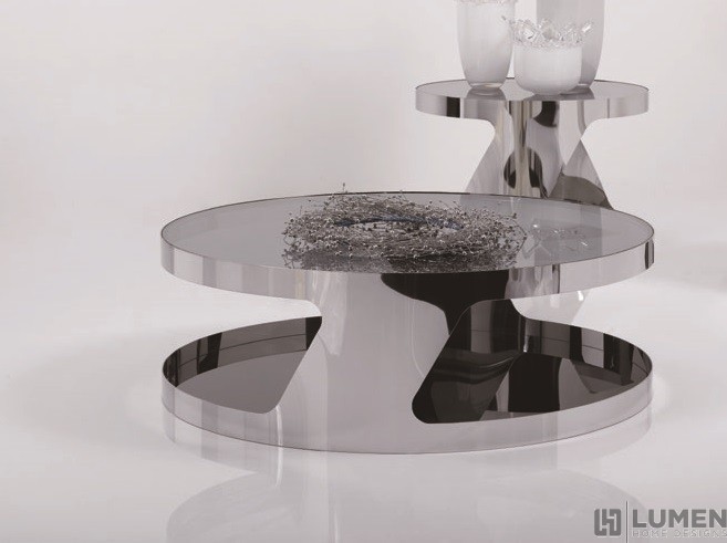 Glass & Chrome Circular Coffee Table