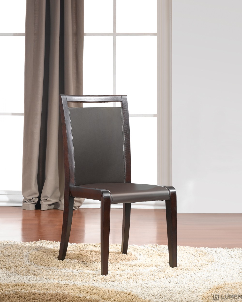 Wood Frame And Leatherette Dining Chair
