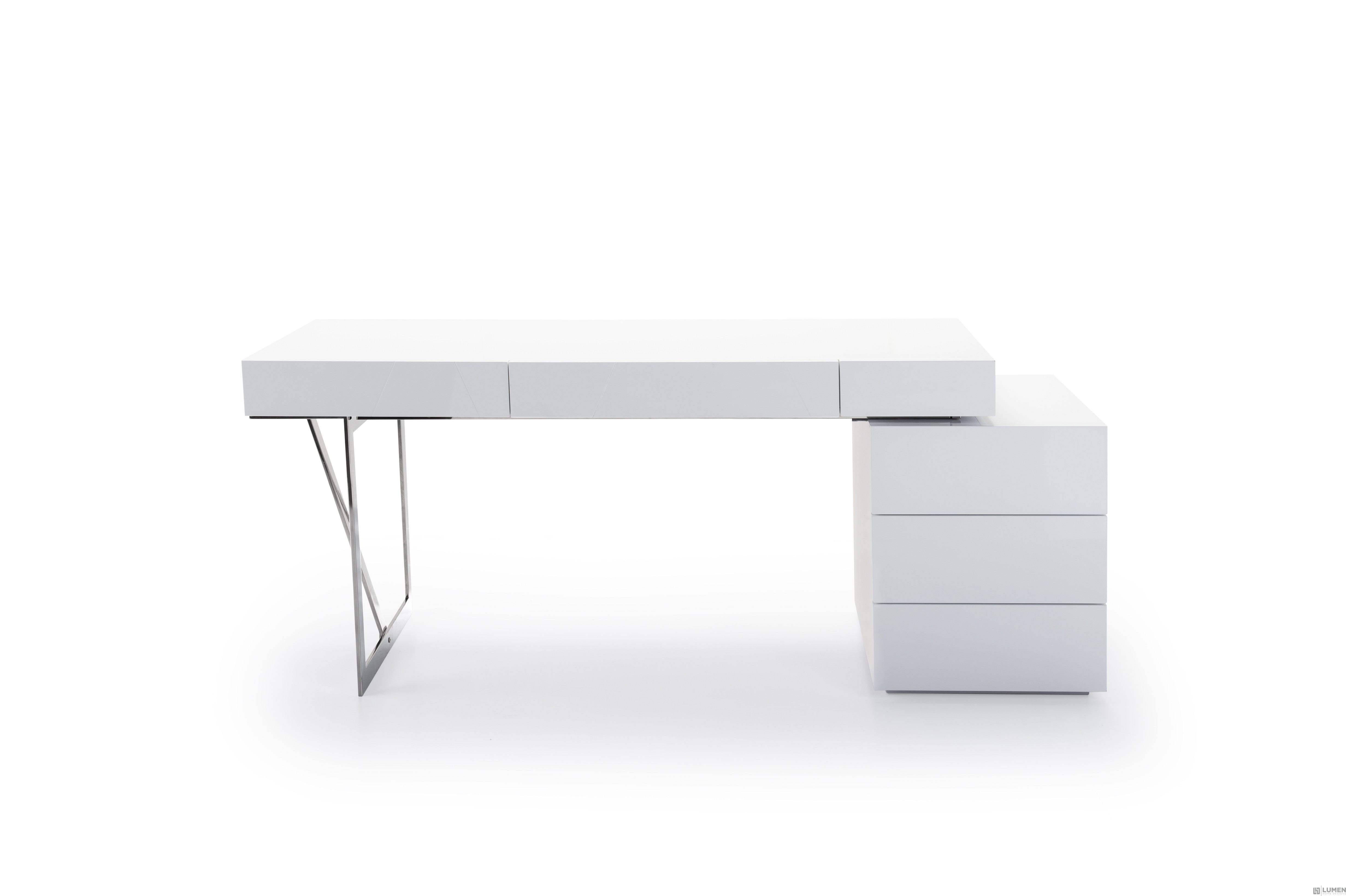 White And Chrome Loft Desk