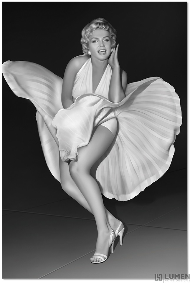 The Dress Feat. Marilyn Monroe B&W Wall Print