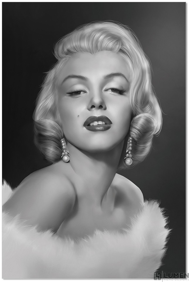 Marilyn Monroe Glamour B&W Wall Print