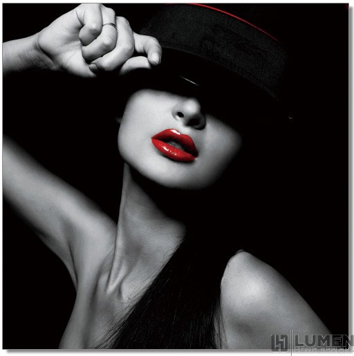 Lady Red Lips Wall Print