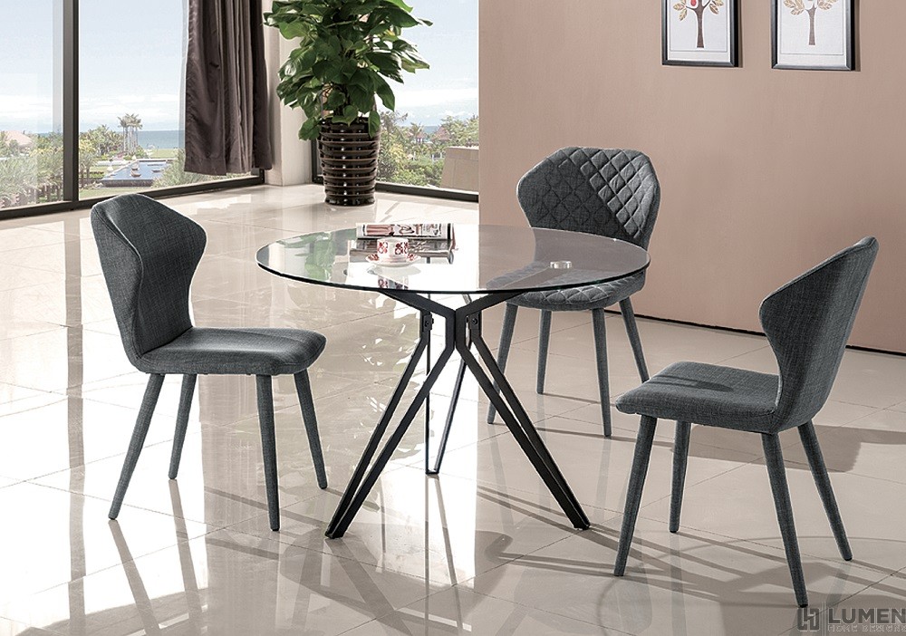 Modern Glass And Steel Round Table