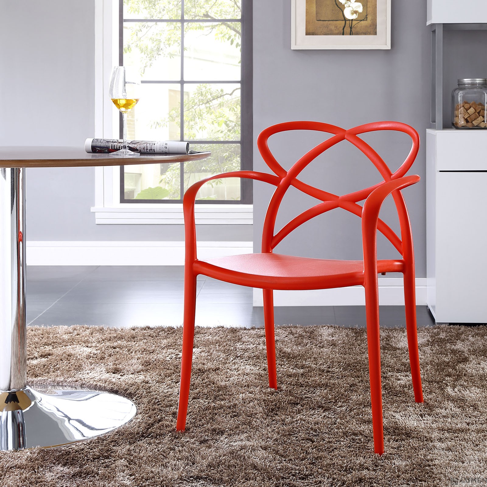 LHD-1493-RED-Dining-Armchair