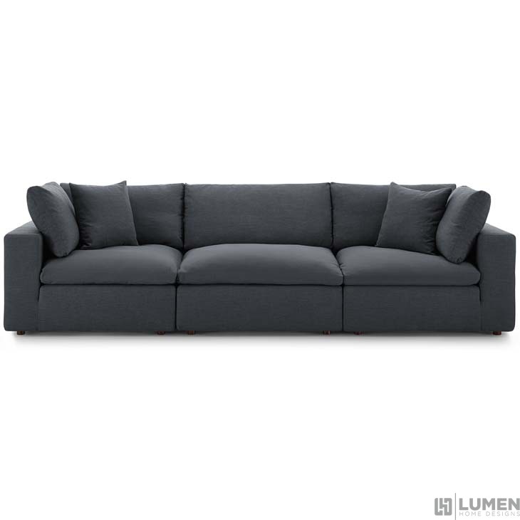 COMMIX DOWN FILLED OVERSTUFFED  3 PIECE SECTIONAL SOFA  SET 