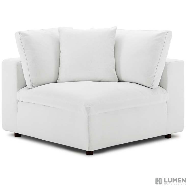 Commix Down Filled Overstuffed 4 Piece Sectional Sofa Set In White - Lumin White Linen 4 Piece Sectional Sofa Commix Down Filled Overstuffed 4 Piece Sectional Sofa Set In White - Lumin White Linen 4 Piece Sectional Sofa