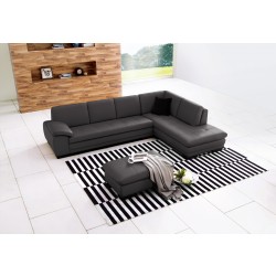 XL Classic Tufted Leather Left Hand Facing  Sectional