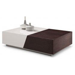 2-Color Coffee Table with Storage Compartment