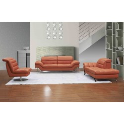 Modern Chrome And Leather Sofa