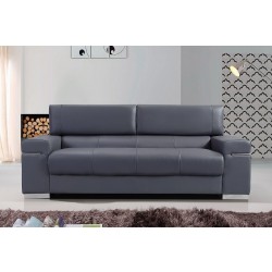 Grand Chrome And Leather Sofa