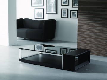 Glass, Metal & Veneer Coffee Table