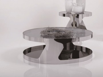 Glass & Chrome Circular Coffee Table