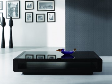 Oak Veneer Coffee Table with Glass Top
