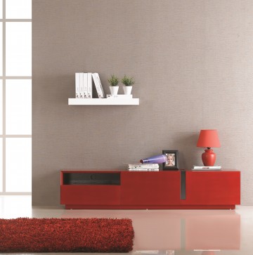 Bright Red And Black Split TV Stand