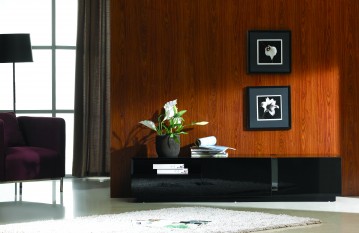 Black Lacquer Split TV Stand