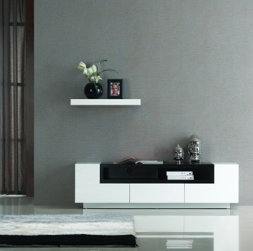 Classic Dark Wood And White Lacquer TV Stand