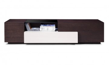 Dark Wood And Grey Lacquer Modular TV Stand