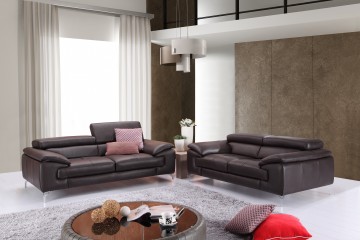 Adjustable Compact Leather Loveseat