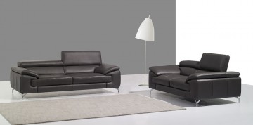 Adjustable Compact Leather Loveseat