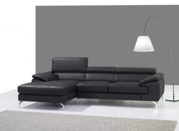 Luxe Tufted Leather Left Hand Facing Sectional