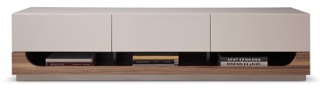 Taupe And Wood Drawers TV Stand