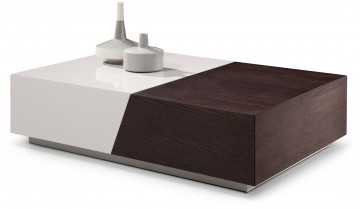 2-Color Coffee Table with Storage Compartment