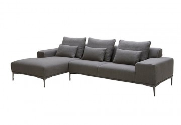 Neutral Grey Fabric Left Hand Facing Sectional