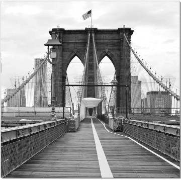 American Brooklyn Bridge B&W Wall Print