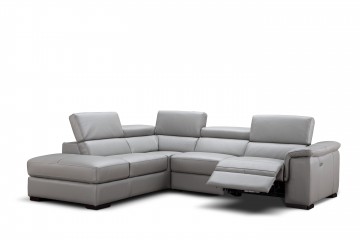 Recliner Pebbled Left Hand Facing Leather Sectional