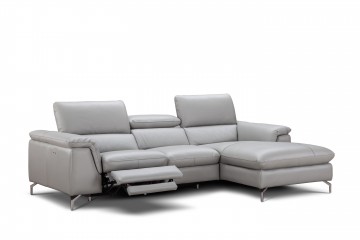 Recliner Rounded Leather Right Hand Facing Sectional