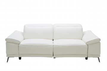 Luxe White Leather Sofa Recliner