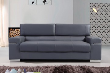 Grand Chrome And Leather Sofa