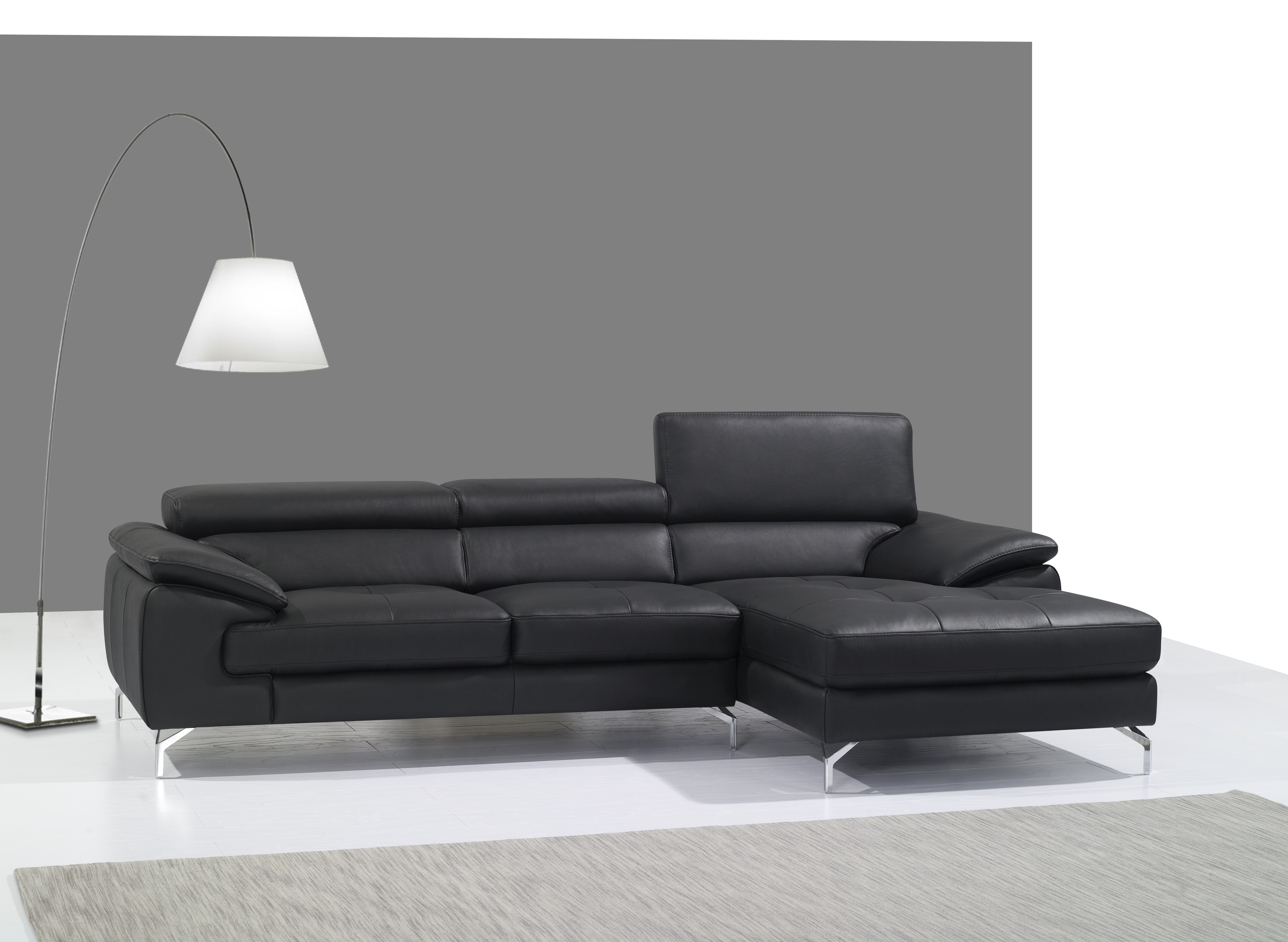 Luxe Tufted Right Hand Facing Leather Sectional