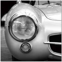 Retro Racing Car B&W Wall Print